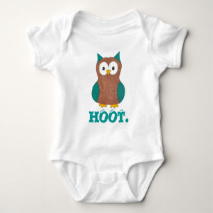 HOOT Cartoon Owl Bird Eyes Wise Owls Birdie Gift Baby Bodysuit