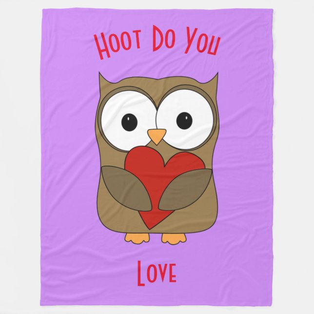 Hoot Do You Love Fleece Blanket (Front)