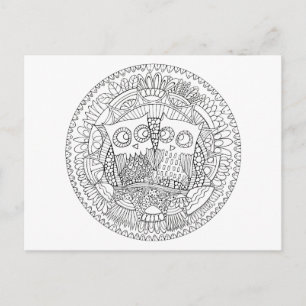 Hoot Hollow Colour It In Postcard