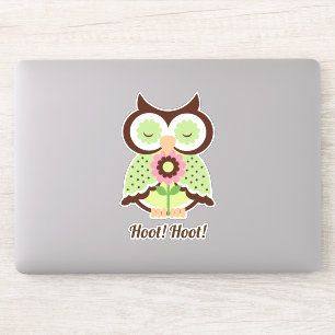Hoot Hoot! Adorable green spring owl floral