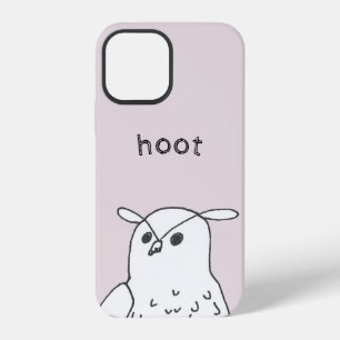Hoot Line Art Pink Owl iPhone 12 Case