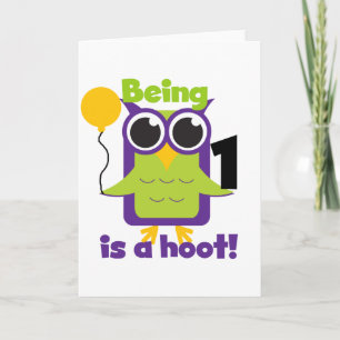 Hoot Owl 1st Birthday T-shirts and Gifts Card