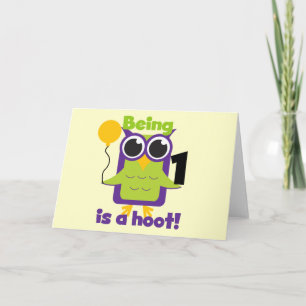 Hoot Owl 1st Birthday T-shirts and Gifts Card