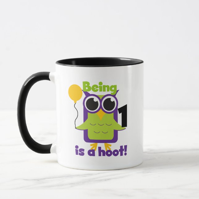 Hoot Owl 1st Birthday T-shirts and Gifts Mug (Left)