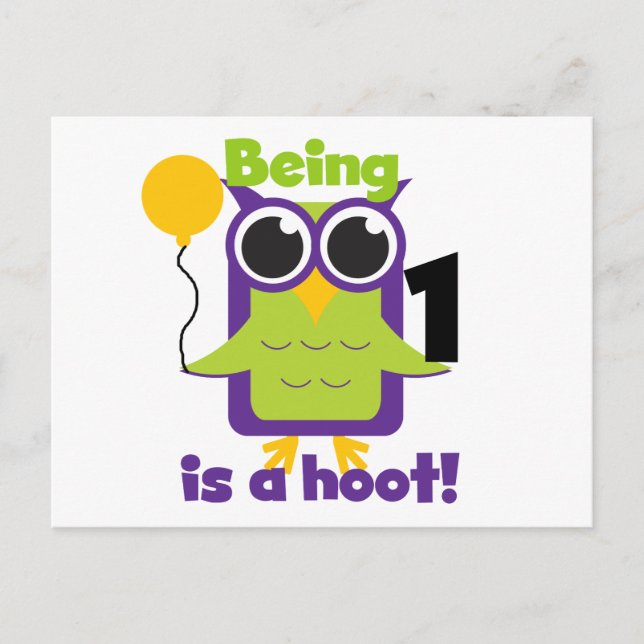Hoot Owl 1st Birthday T-shirts and Gifts Postcard (Front)
