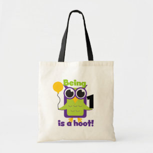 Hoot Owl 1st Birthday T-shirts and Gifts Tote Bag