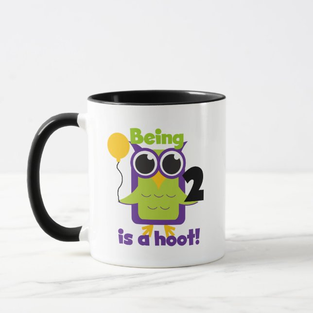 Hoot Owl 2nd Birthday T shirts and Gifts Mug (Left)