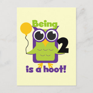 Hoot Owl 2nd Birthday T shirts and Gifts Postcard