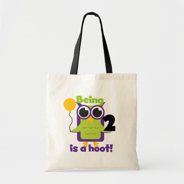 Hoot Owl 2nd Birthday T shirts and Gifts Tote Bag (Front)