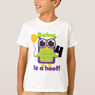 Hoot Owl 4th Birthday T-shirts and Gifts