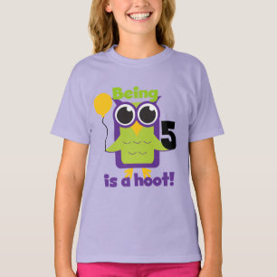Hoot Owl 5th Birthday T-shirts and Gifts