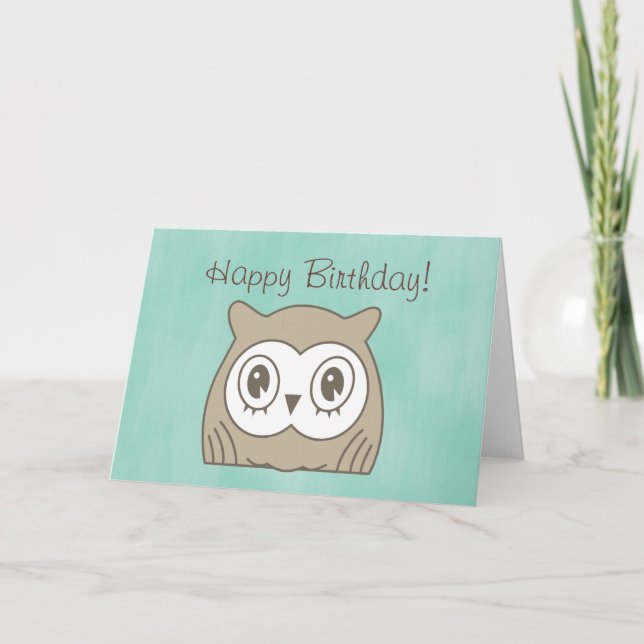 Hoot OWL Birthday Card (Front)