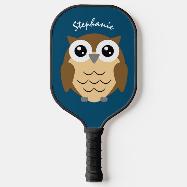 Hoot Owl Design Pickleball Paddle (Front)