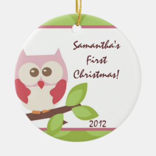 Hoot Owl Forest Woodlan Personalised Name Ornament