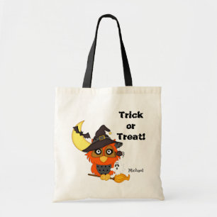 Hoot Owl Halloween Trick or Treat Tote Bag
