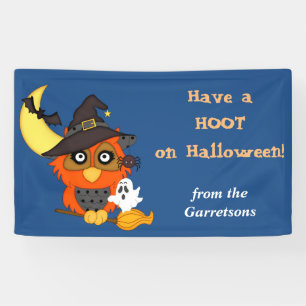 Hoot Owl Personalised Halloween Banner
