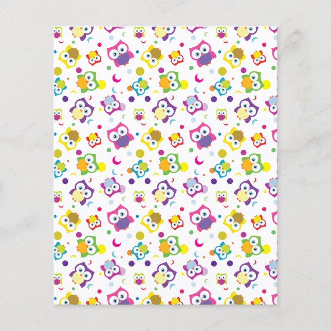 Hoot Owl Woodland Wildlife Polka Dots and Moons (Front)