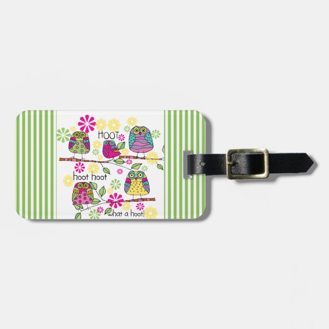Hootie Owl Luggage Tag (Front Horizontal)