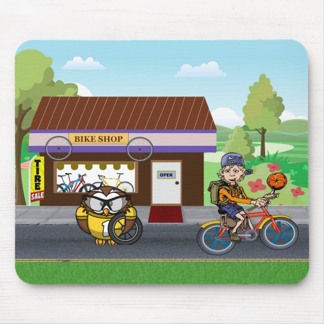 Hootin' Cycles Mouse Mat (Front)