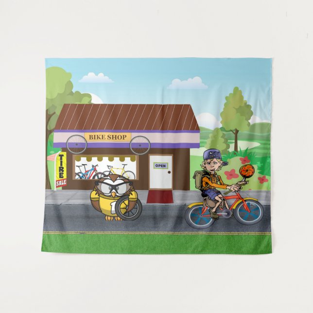 Hootin' Cycles Tapestry (Front (Horizontal))
