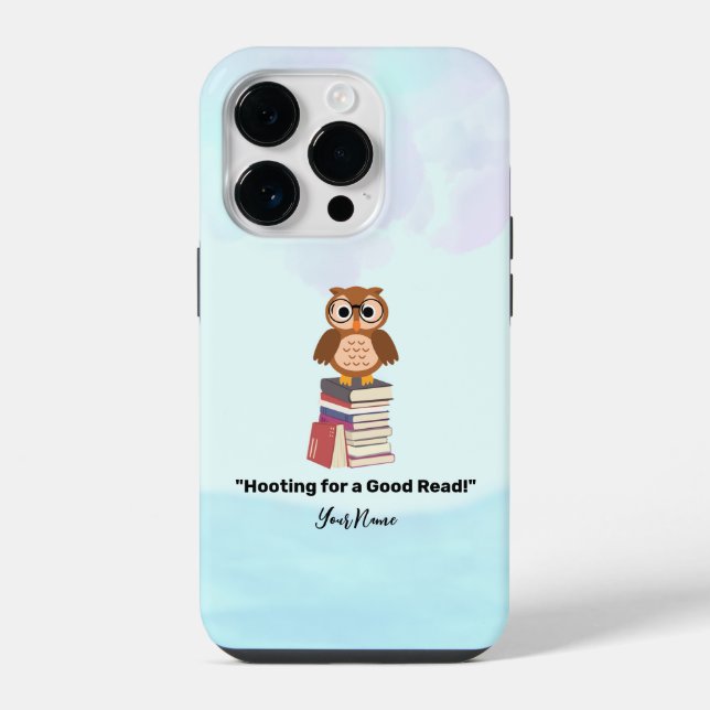 "Hooting for a Good Read!" Book lover iPhone Case (Back)