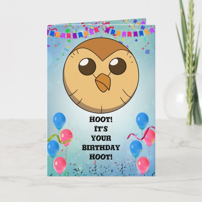 Hooty Birthday Card Invite The Owl House Card (Front)