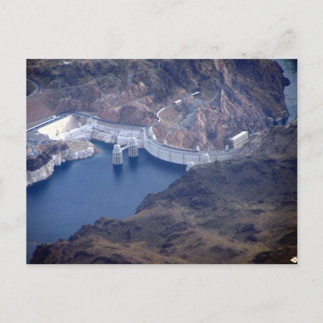 Hoover Dam Aerial Picture Postcards (Front)