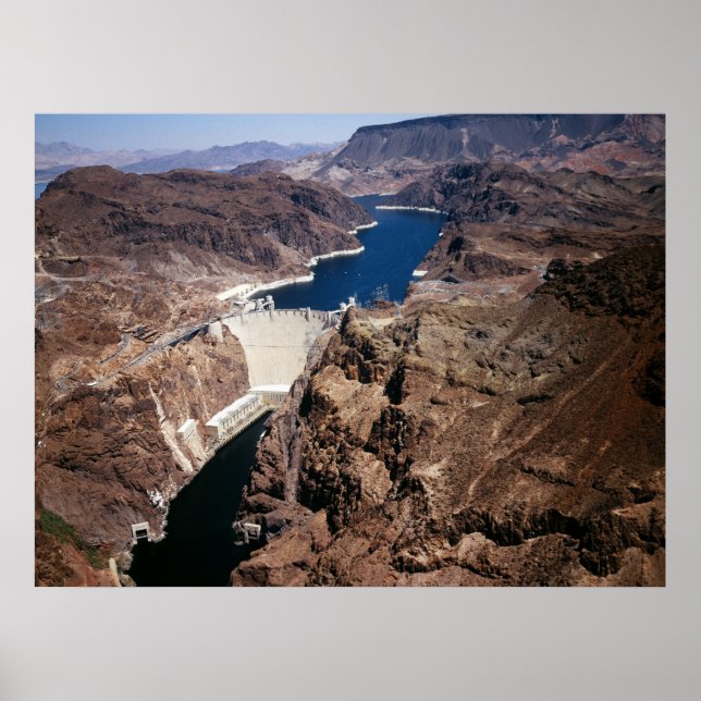 Hoover Dam - aerial view Poster (Front)