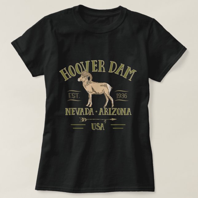HOOVER DAM BIGHORN SHEEP Nevada Arizona souvenir  T-Shirt (Design Front)