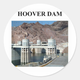 hoover dam classic round sticker