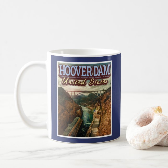 HOOVER DAM - COLORADO RIVER - NEVADA - ARIZONA USA COFFEE MUG (With Donut)