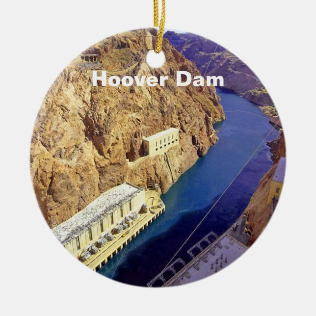 Hoover Dam in Arizona Ceramic Tree Decoration (Front)