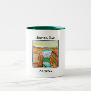 Hoover Dam in Arizona Two-Tone Coffee Mug