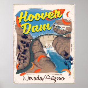 Hoover Dam Nevada/Arizona travel poster
