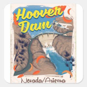 Hoover Dam Nevada/Arizona travel poster Square Sticker
