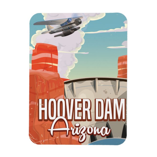 Hoover Dam Nevada Arizona Vintage cartoon Magnet (Vertical)