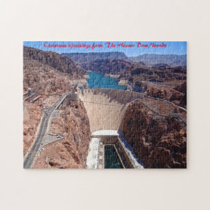 Hoover Dam Nevada.Christmas Greetings Jigsaw Puzzle