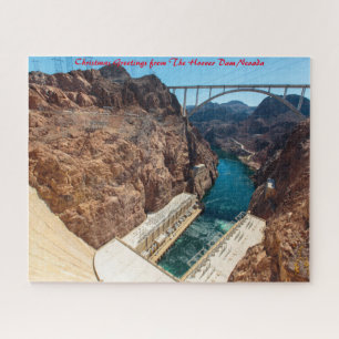 Hoover Dam Nevada.Christmas Greetings Jigsaw Puzzle