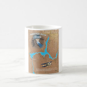 Hoover Dam Nevada map Coffee Mug