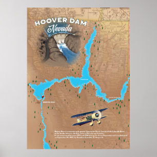 Hoover Dam Nevada map Poster