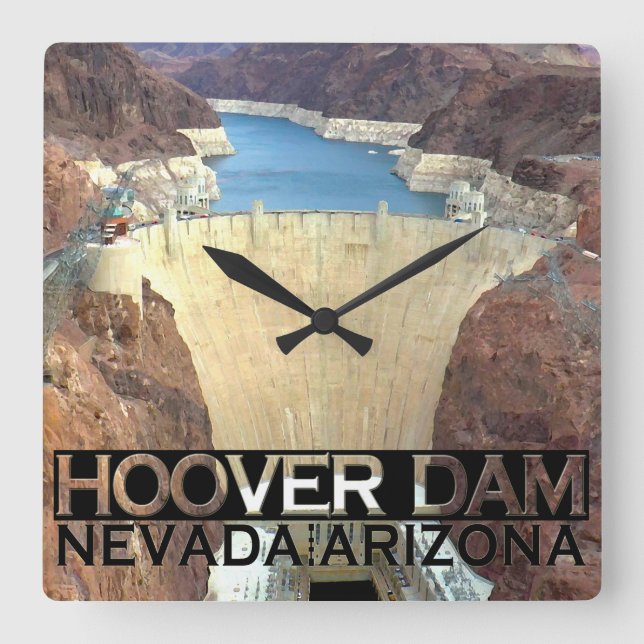 Hoover Dam Square Wall Clock (Front)