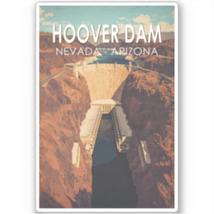 Hoover Dam Travel Art Vintage
