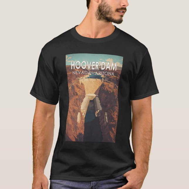 Hoover Dam Travel Art Vintage T-Shirt (Front)