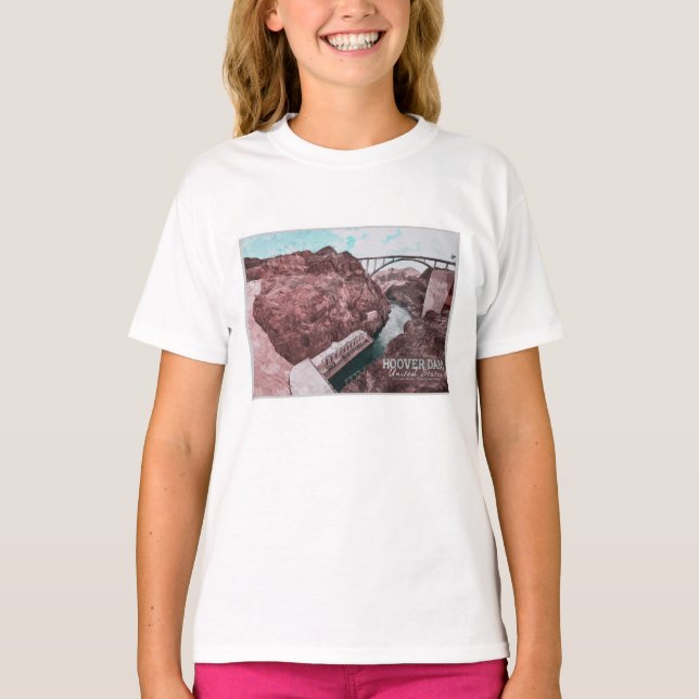 HOOVER DAM WATERCOLOR - NEVADA - ARIZONA T-Shirt (Front)