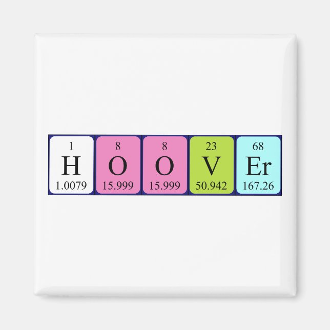 Hoover periodic table name magnet (Front)