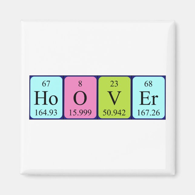 Hoover periodic table name magnet (Front)