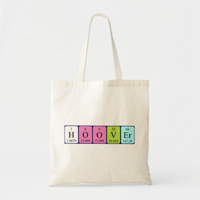 Hoover periodic table name tote bag (Front)