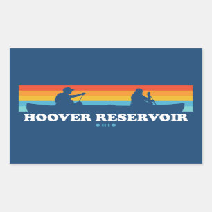 Hoover Reservoir Ohio Canoe Rectangular Sticker