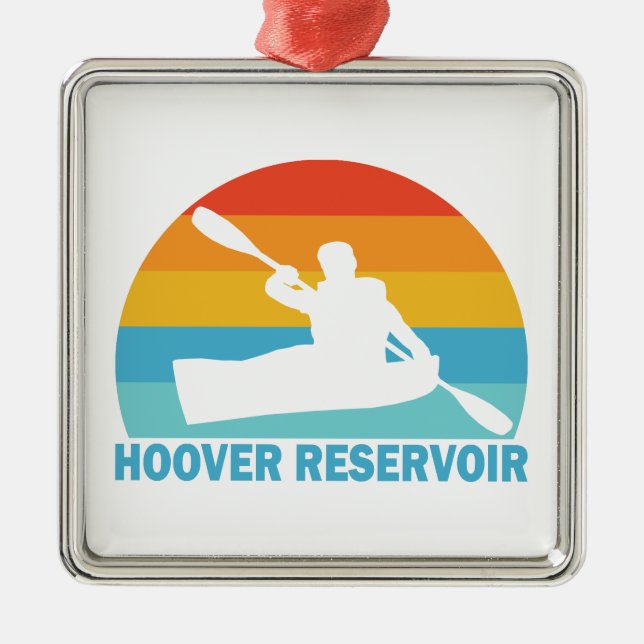 Hoover Reservoir Ohio Kayak Metal Tree Decoration (Front)