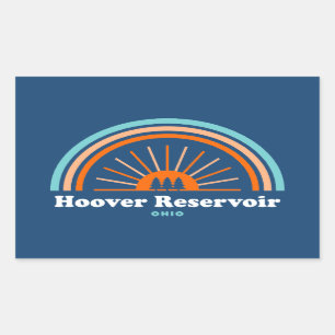 Hoover Reservoir Ohio Rainbow Rectangular Sticker